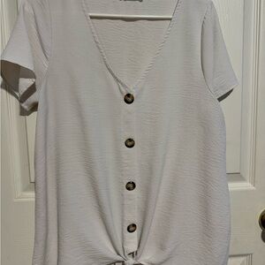 White Button-Down Women's Top